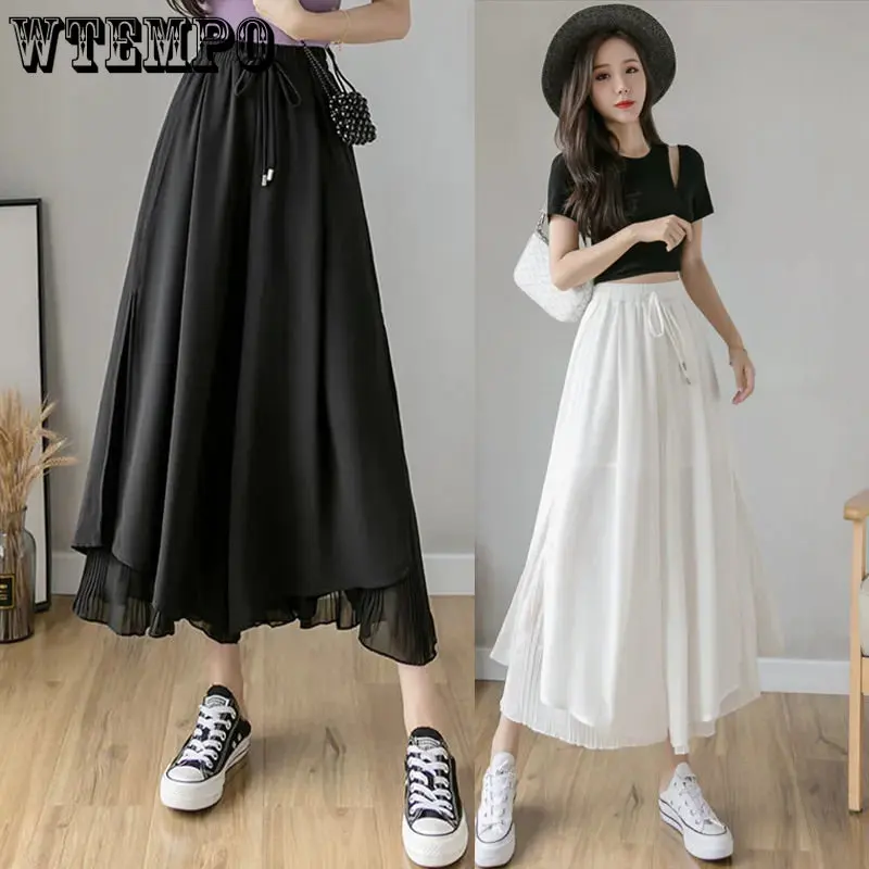 WTEMPO Chiffon Wide-leg Pants Female Korean Style Pants Women Loose Thin Black High-waist Wide-leg Pants Nine-point Pants Women
WTEMPO Chiffon Wide-leg Pants Female Korean Style Pants Women Loose Thin Black High-waist Wide-leg Pants Nine-point Pants Women
