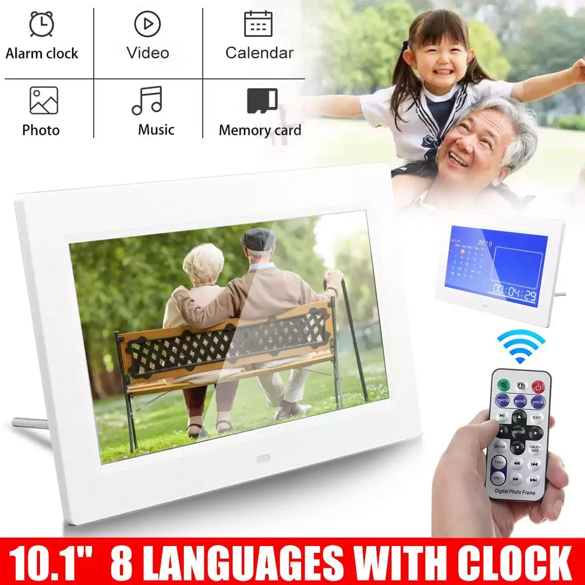 Multifunctional 10inch Storage Capacity 32GB 1024 * 600 10inch Tablet Shaped Digital Clocks with EU US AU UK Plug Adapter
Multifunctional 10inch Storage Capacity 32GB 1024 * 600 10inch Tablet Shaped Digital Clocks with EU US AU UK Plug Adapter