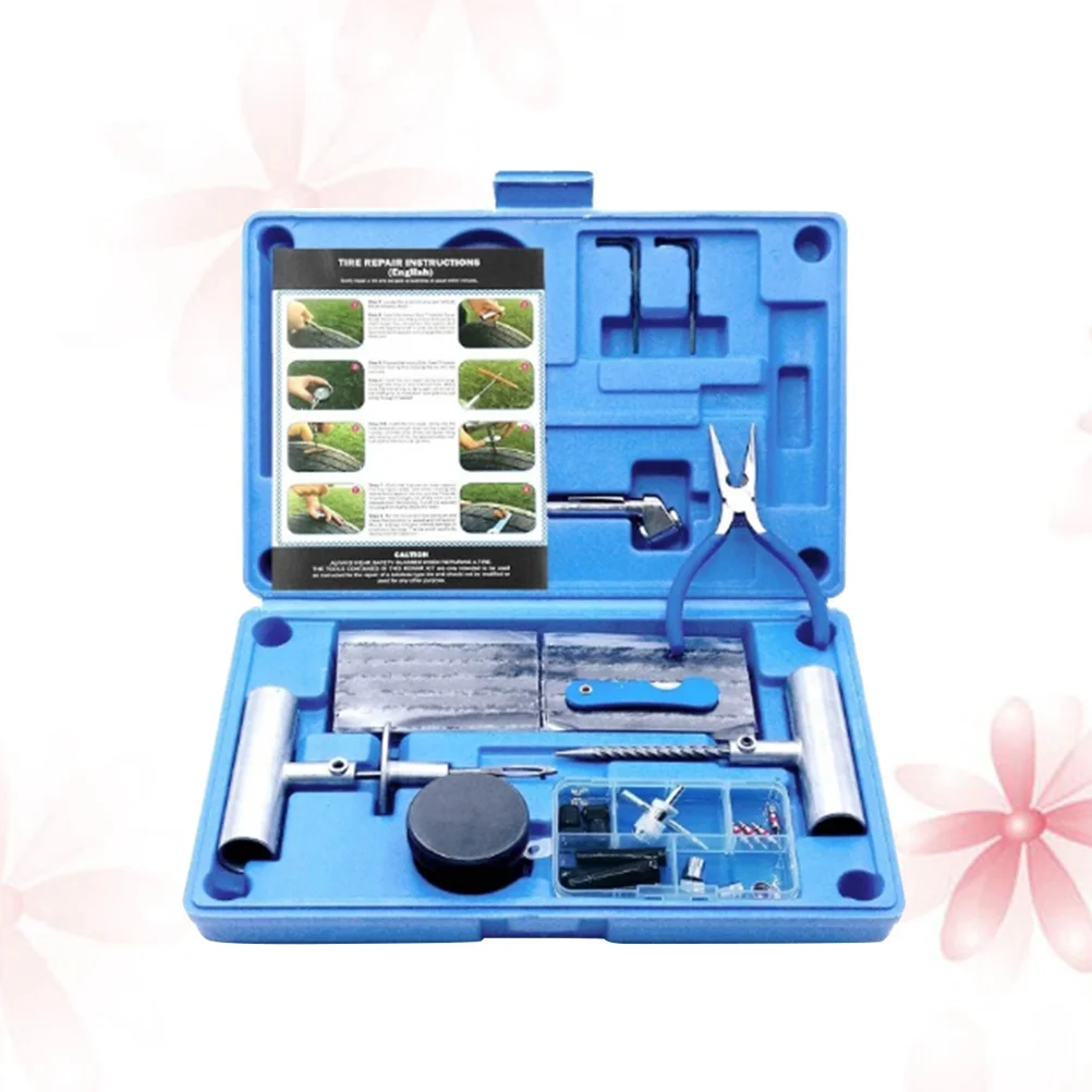 67 Pcs Neumaticos Para Autos Tubeless Tire Puncture Repair Kit Car Suite 31.5*21cm 
67 Pcs Neumaticos Para Autos Tubeless Tire Puncture Repair Kit Car Suite 31.5*21cm