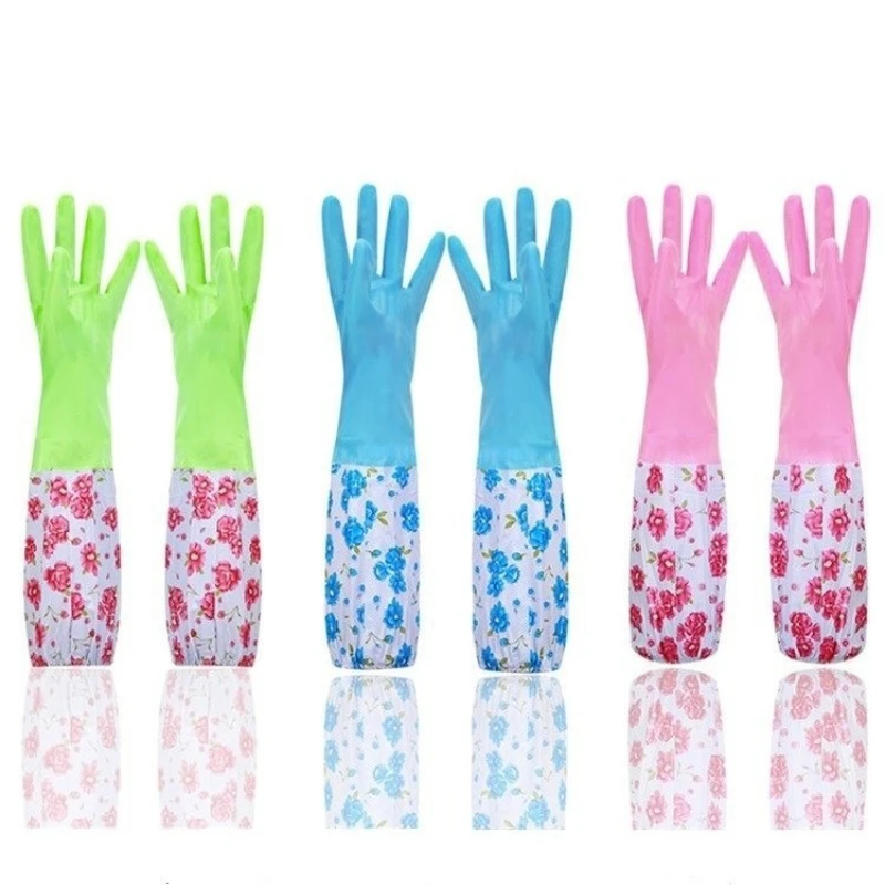 Household Thickened Gloves For Home Cleaning Flower Rubber Velvet Long Dishwashing Cleaning Gloves Domestic Cleaning Tools
Household Thickened Gloves For Home Cleaning Flower Rubber Velvet Long Dishwashing Cleaning Gloves Domestic Cleaning Tools