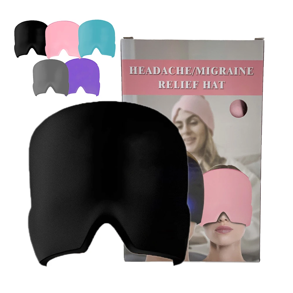 

Headache and Migraine Relief Cap Gel Hot Cold Therapy Relieve Pain Hat Stretchable Compress Hood Sinus & Stress Relax Eyes Mask