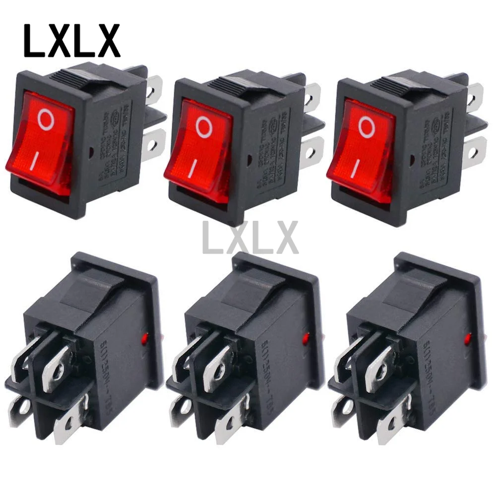 

200PCS KCD1 21*15mm Rocker Boat Switch 6A/250V 10A/125V AC 6/4/3/2 PIN Snap-in SPST ON OFF IN ON OFF IN Rocker Position Switch