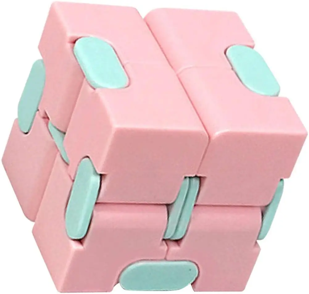 

1 PCS Magic Cube Decompression Toy Stress Relieving Anxiety Kill Time Cute Pink Infinite Funny Hand Game Four Corner Toys
