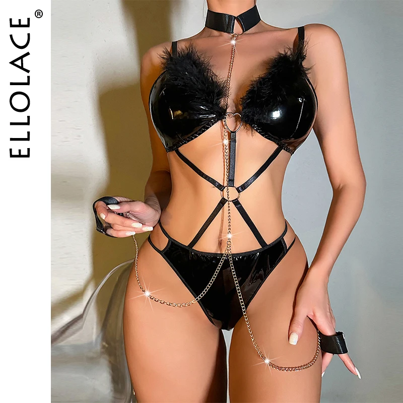 Ellolace Leather Erotic Lingerie For Full Black Feather Fetish Pvc Body Erotic Latex Matching Bodysuit Sissy Wetlook Costume
Ellolace Leather Erotic Lingerie For Full Black Feather Fetish Pvc Body Erotic Latex Matching Bodysuit Sissy Wetlook Costume