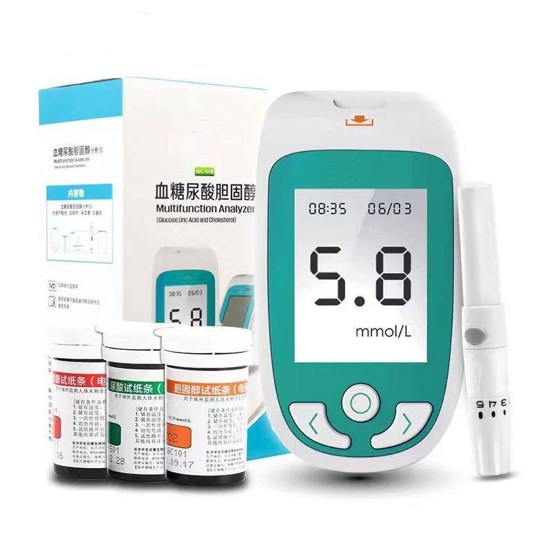 3 in 1 Multi-function Cholesterol Meter Blood Glucose Monitor Uric Acid Test Analyzer ZSK Measuring System 
3 in 1 Multi-function Cholesterol Meter Blood Glucose Monitor Uric Acid Test Analyzer ZSK Measuring System