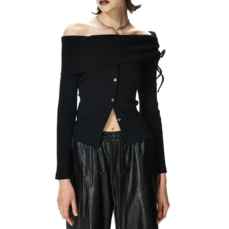 Maje hoydsn Hepburn style off shoulder short Knitted Top 2022 spring new single breasted drawcord design women's sweater
Maje hoydsn Hepburn style off shoulder short Knitted Top 2022 spring new single breasted drawcord design women's sweater