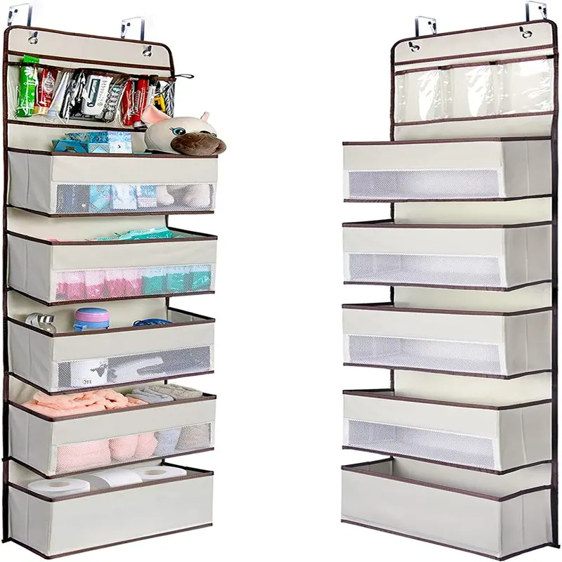 Over The Door Organizer Storage 6 Layers, Wall Mount Hanging Organizer with 5 Large Pocket Organizers and 3 Small Pockets for ba
Over The Door Organizer Storage 6 Layers, Wall Mount Hanging Organizer with 5 Large Pocket Organizers and 3 Small Pockets for ba
