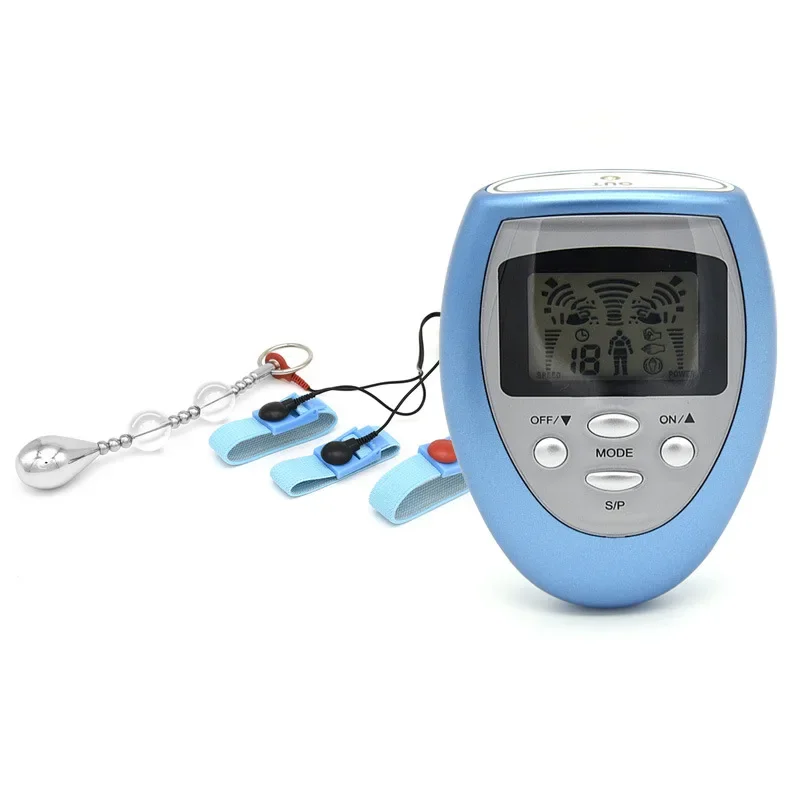 Кольцо на пенис с электрическим током и временной задержкой, медицинские тематические игрушки, кольца на пенис, импульсный стимулятор, массаж тела, Мужская мастурбация