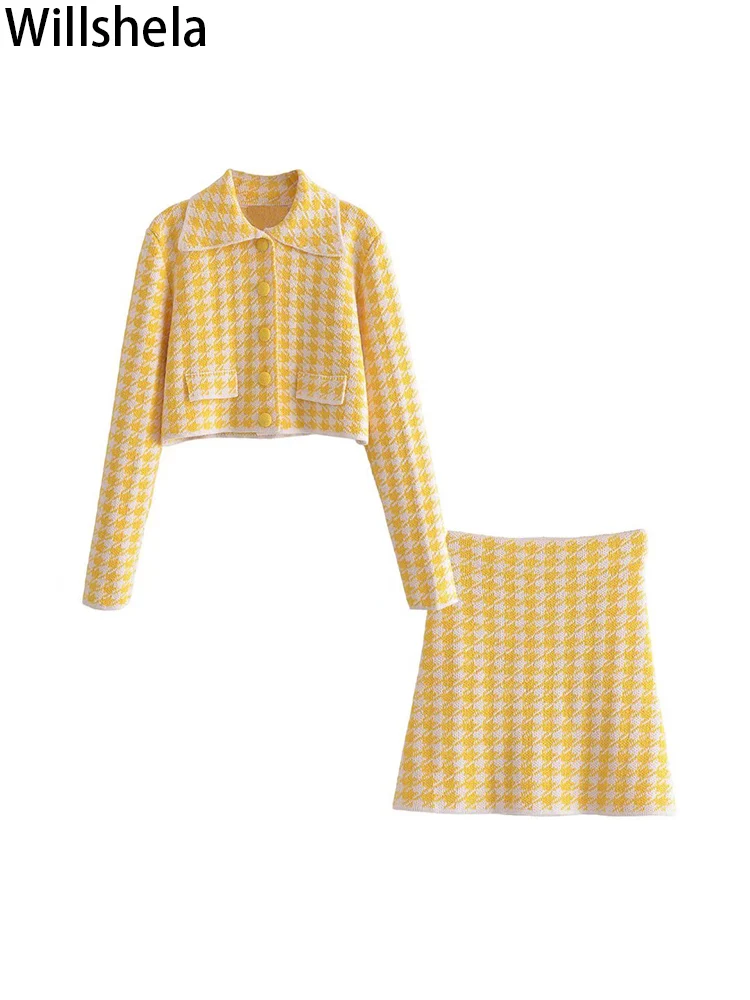Willshela Women Fashion 2 Piece Set Plaid Single Breasted Jackets And High Waist Mini Skirt Chic Lady Female Skirts Sets
Willshela Women Fashion 2 Piece Set Plaid Single Breasted Jackets And High Waist Mini Skirt Chic Lady Female Skirts Sets