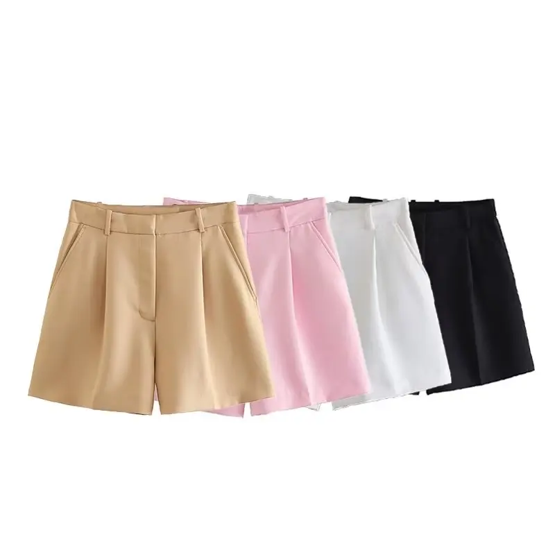 Women 2023 New Chic Fashion summer multicoloured High waist beat crease leisure Shorts Vintage Female Short Pants
Women 2023 New Chic Fashion summer multicoloured High waist beat crease leisure Shorts Vintage Female Short Pants