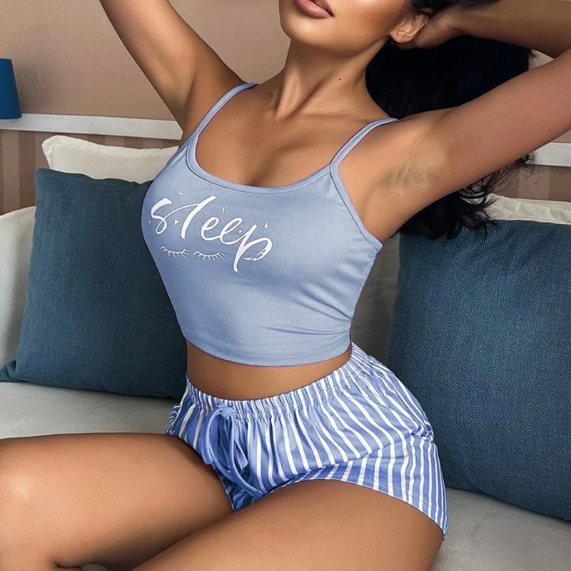 FINETOO Pajama Sets Women Sexy Female Nightwear Casual Summer Hot Sleeveless All-match Fashion Loose Soft Comfortable Sleepwear
FINETOO Pajama Sets Women Sexy Female Nightwear Casual Summer Hot Sleeveless All-match Fashion Loose Soft Comfortable Sleepwear