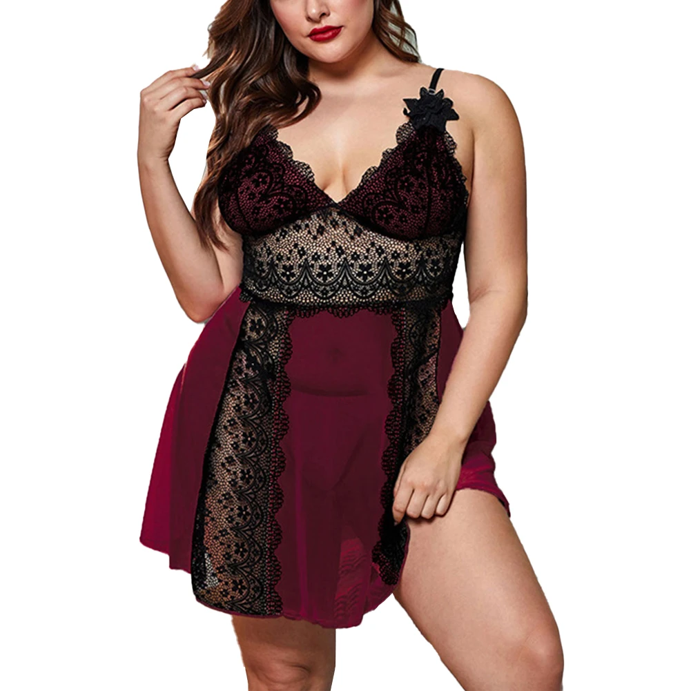 New Style XL~4XL Plus Size Sexy Lingerie Women Lace Mesh Dress Nightdress Nightgown Sleepwear Soft And Comfortable
New Style XL~4XL Plus Size Sexy Lingerie Women Lace Mesh Dress Nightdress Nightgown Sleepwear Soft And Comfortable
