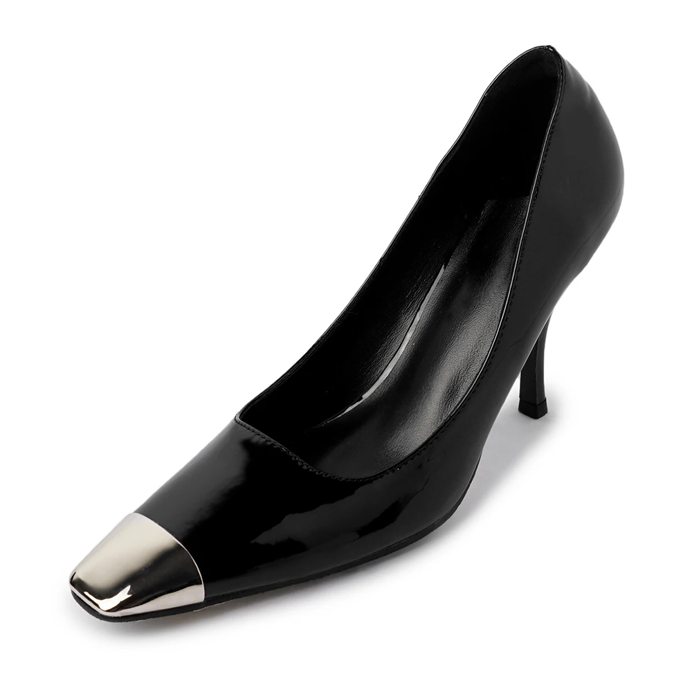 Famous Brand Temperament New Women's Shoes Black Small Square Head Metal Thin High Heels Shallow Mouth Sexy Fashion Single Shoes
Famous Brand Temperament New Women's Shoes Black Small Square Head Metal Thin High Heels Shallow Mouth Sexy Fashion Single Shoes