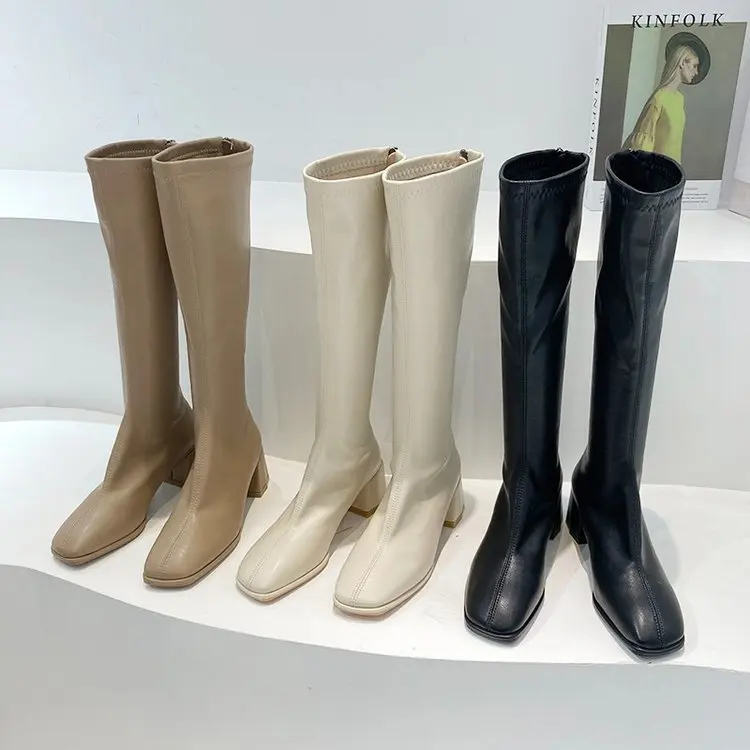 Boots Women Knee High Boots 2023 PU Leather High Heeled Autumn Winter Warm Shoes Woman Snow Motorcycle Boots Shoes Botas Mujer
Boots Women Knee High Boots 2023 PU Leather High Heeled Autumn Winter Warm Shoes Woman Snow Motorcycle Boots Shoes Botas Mujer
