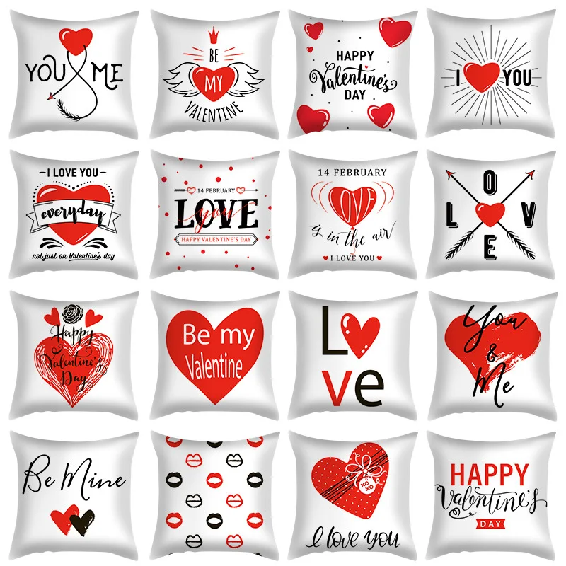 2022 Valentines Day Decor Lovers Couple Cushion Cover 45*45cm Red Heart Print Pillow Cases Wedding Party Valentines Decoration
2022 Valentines Day Decor Lovers Couple Cushion Cover 45*45cm Red Heart Print Pillow Cases Wedding Party Valentines Decoration