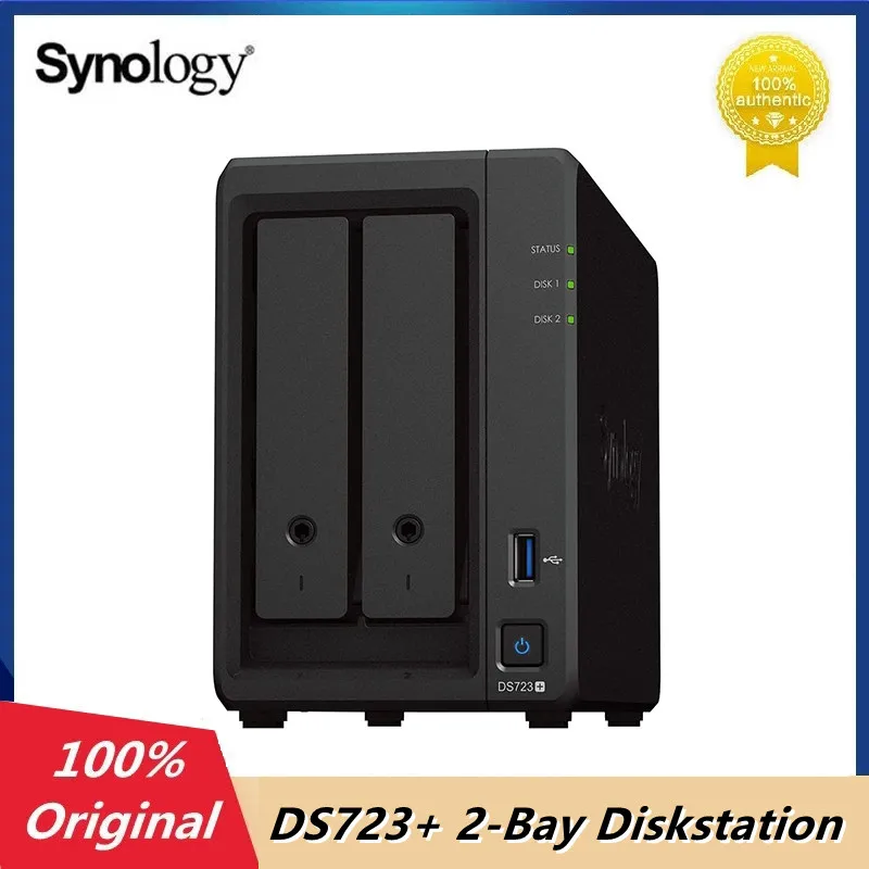 

Original Synology DS723+ 2-Bay Diskstation NAS Network Cloud Storage Server 2G RAM SATA3 Dual-Core (Diskless)