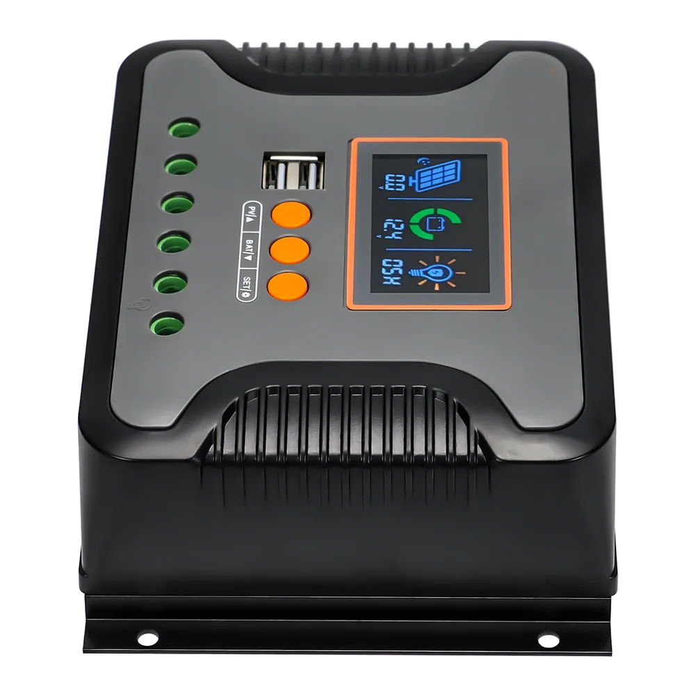 

Dual USB PWM Solar Charge Controller 30A Lithium and Lead acid Battery Compatible 12V/24V/36V/48V System LCD Display