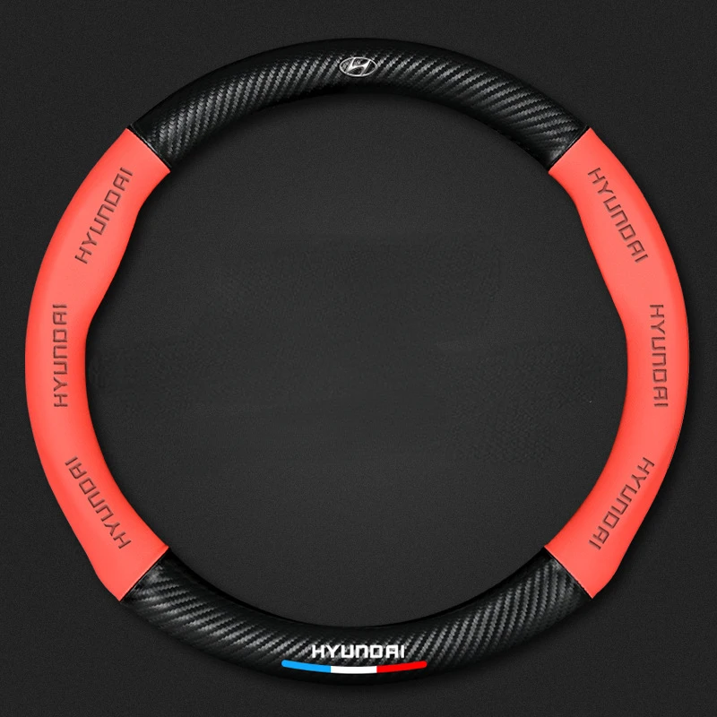 For Hyundai IX35 Kona Accent I30 Elantra Solaris I20 Getz Tucson Veloster I40 38CM Carbon Fiber Leather Car Steering Wheel Cover
For Hyundai IX35 Kona Accent I30 Elantra Solaris I20 Getz Tucson Veloster I40 38CM Carbon Fiber Leather Car Steering Wheel Cover