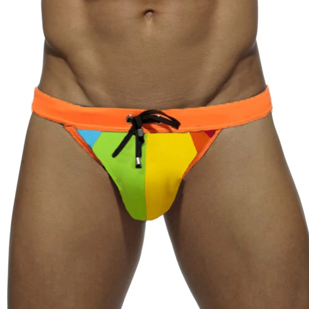 Mens Swim Briefs Sexy Bikini Swimwear Rainbow Printed Swim Thong Swimming Shorts Adjustable Waisted Trunks Beach Shorts
Mens Swim Briefs Sexy Bikini Swimwear Rainbow Printed Swim Thong Swimming Shorts Adjustable Waisted Trunks Beach Shorts