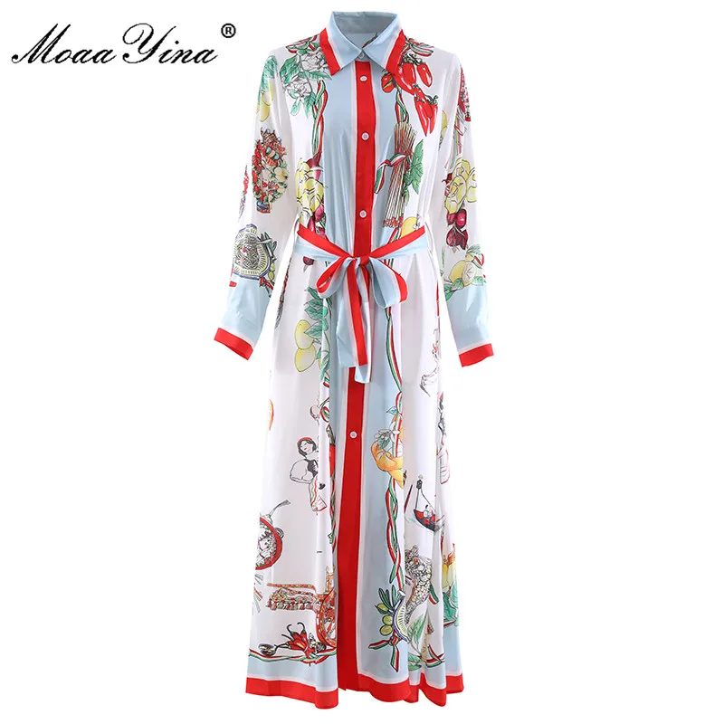 MoaaYina Fashion Designer Autumn Women's Dress Turn-down Collar Single-breasted Fruit and vegetable Print Loose Vacation Dresses
MoaaYina Fashion Designer Autumn Women's Dress Turn-down Collar Single-breasted Fruit and vegetable Print Loose Vacation Dresses