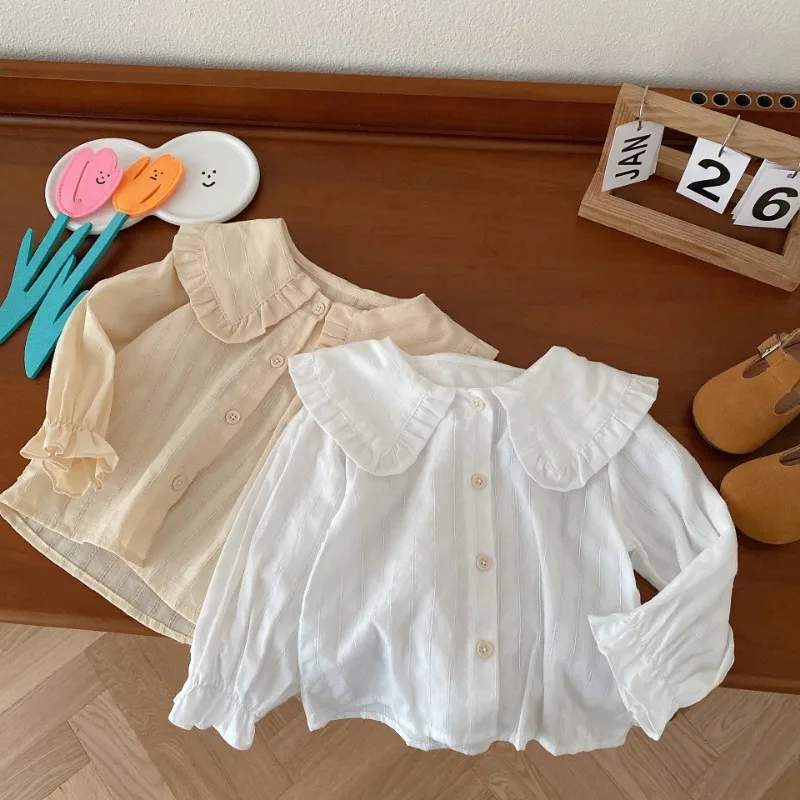 Spring Autumn Girls solid color long sleeve shirts Kids girl turn-down collar casual blouses
Spring Autumn Girls solid color long sleeve shirts Kids girl turn-down collar casual blouses