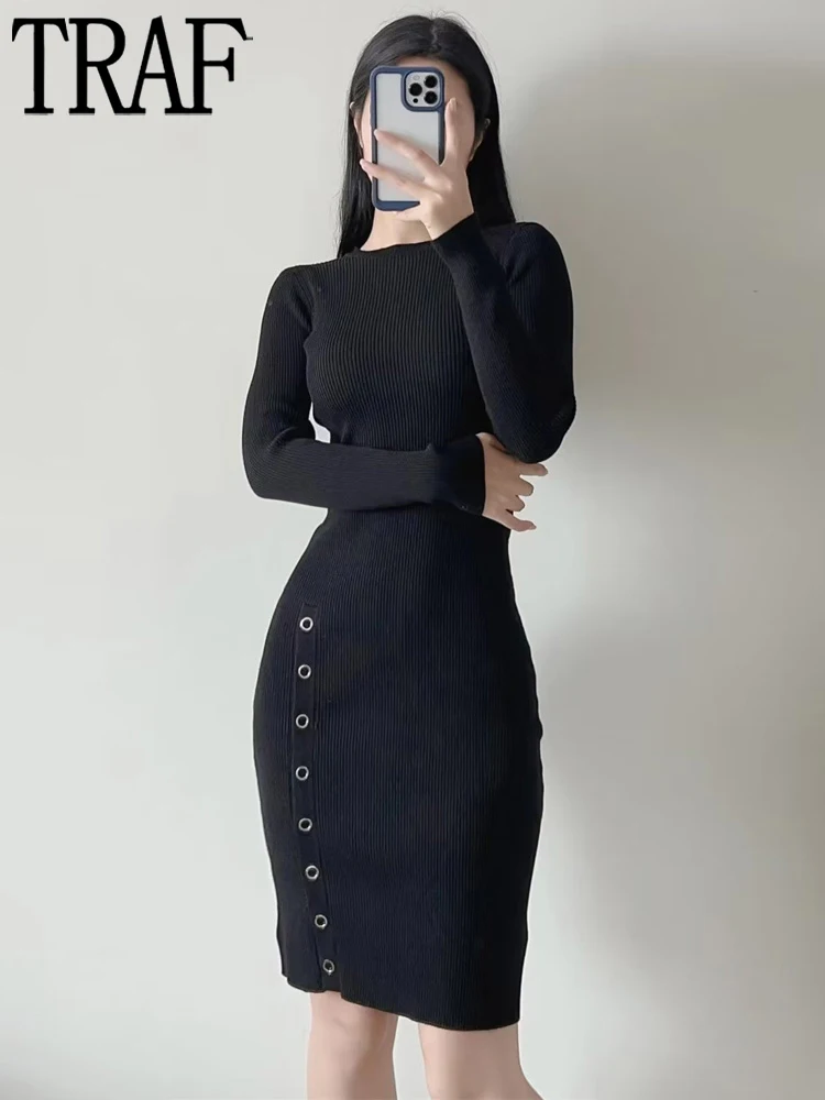 TRAF Black Knit Dress Woman Winter Sweater Dress Female Long Sleeve Casual Dresses for Women 2022 Autumn Bodycon Dress Women
TRAF Black Knit Dress Woman Winter Sweater Dress Female Long Sleeve Casual Dresses for Women 2022 Autumn Bodycon Dress Women