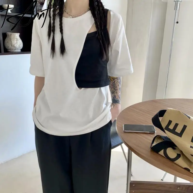 Tannt Women T Shirt Asymmetry Color Matching Fake Two Hollow Out T Shirt Women Irregular Fashion Casual T-shirt Tops 2023 New
Tannt Women T Shirt Asymmetry Color Matching Fake Two Hollow Out T Shirt Women Irregular Fashion Casual T-shirt Tops 2023 New