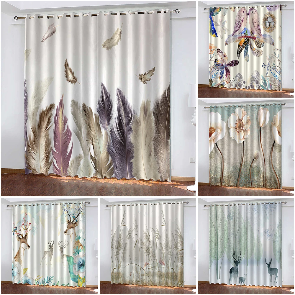 Feather Printed Blackout Curtains Luxury Decorative Curtains Adults Bedrooms Curtains for Living Room Tenda Finestra Cucina
Feather Printed Blackout Curtains Luxury Decorative Curtains Adults Bedrooms Curtains for Living Room Tenda Finestra Cucina