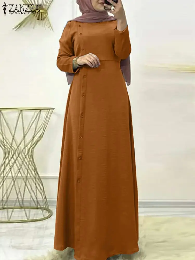 ZANZEA O-Neck Dubai Turkey Abaya Hijab Sundres Women Spring Solid Muslim Dress Elegant Casual Holiday Kaftan Islamic Clothing
ZANZEA O-Neck Dubai Turkey Abaya Hijab Sundres Women Spring Solid Muslim Dress Elegant Casual Holiday Kaftan Islamic Clothing