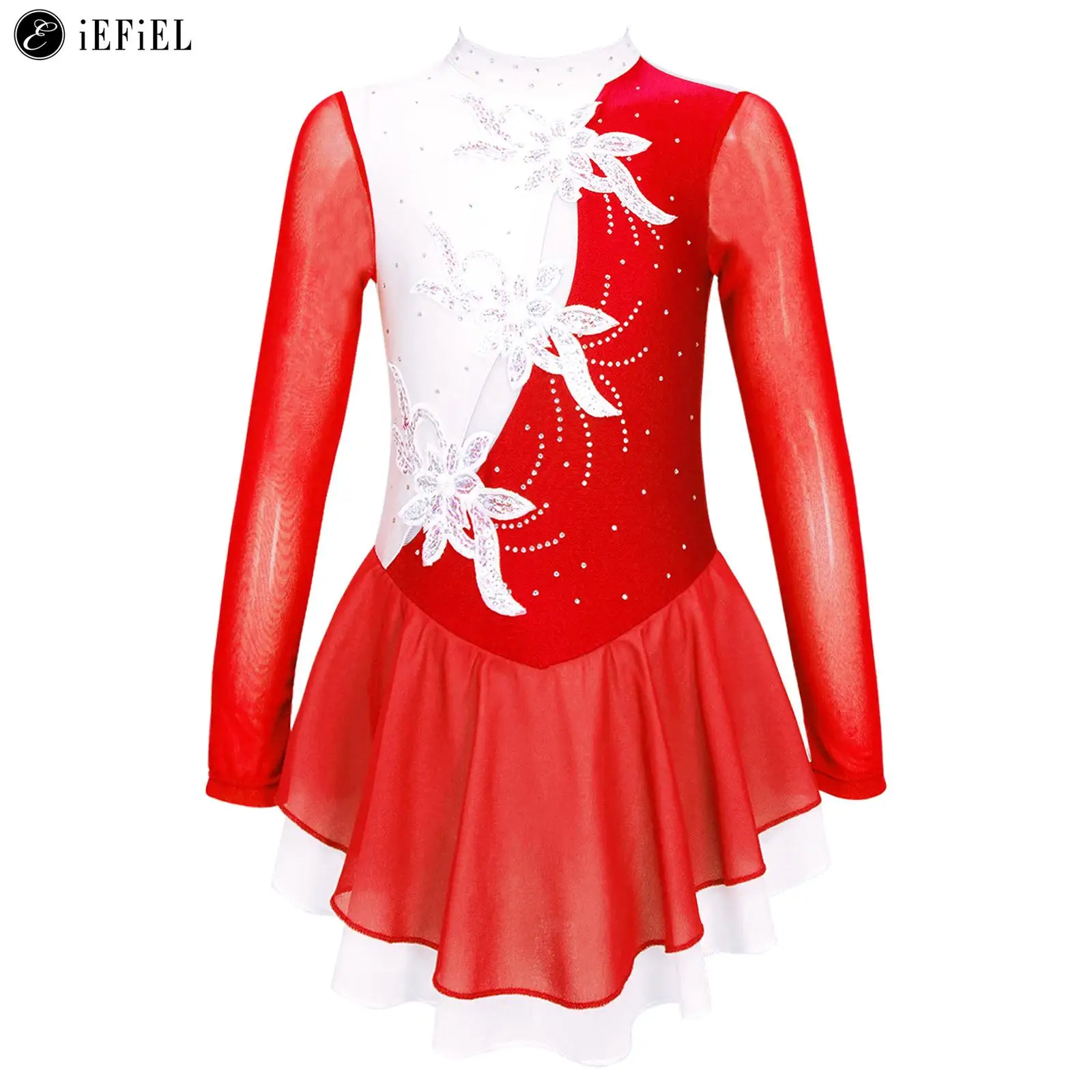 Kids Girls Applique Rhinestone Long Sleeve Figure Skating Dress Dance Gym Competition Training Leotard Ballerina Dancewear
Kids Girls Applique Rhinestone Long Sleeve Figure Skating Dress Dance Gym Competition Training Leotard Ballerina Dancewear