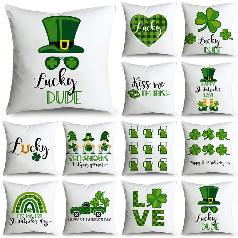 NIGHTWISH Simple Style St. Patrick's Day Pillowcase Green Beer Four-Leaf Clover Letters Design Sofa Cushion Cover 40/45/50cm
NIGHTWISH Simple Style St. Patrick's Day Pillowcase Green Beer Four-Leaf Clover Letters Design Sofa Cushion Cover 40/45/50cm