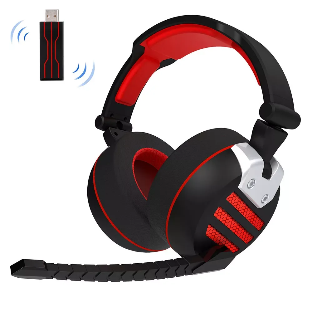 

HW-K1U 2.4G Wireless Gaming Headset sports Headphone with Virtual 7.1 Surround Sound Channel Game Headset for PC/PS4/PS5/Switch