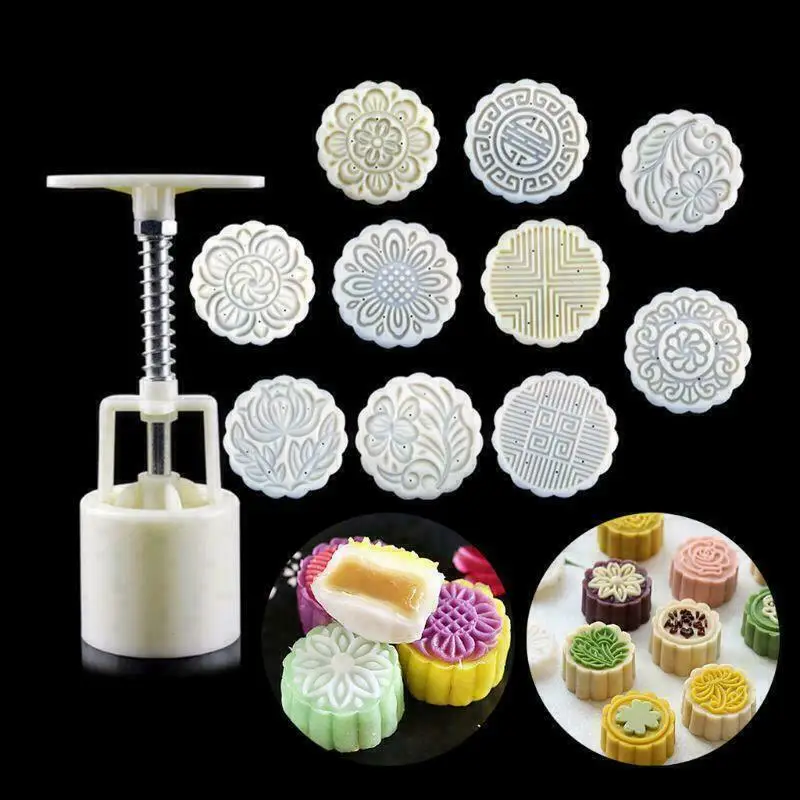 Round Flower Mooncake Mold Set 50g Mid Autumn Festival DIY Hand Pressure Fondant Moon Cake Mould Decoration Tool 2/3/4/6/8pcs
Round Flower Mooncake Mold Set 50g Mid Autumn Festival DIY Hand Pressure Fondant Moon Cake Mould Decoration Tool 2/3/4/6/8pcs