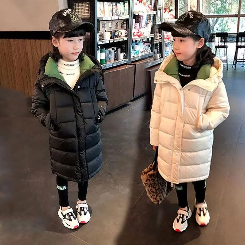 Однотонная зимняя верхняя одежда с капюшоном для маленьких девочек, ветрозащитное теплое пальто средней длины для девочек, парки на утином пуху
Однотонная зимняя верхняя одежда с капюшоном для маленьких девочек, ветрозащитное теплое пальто средней длины для девочек, парки на утином пуху
