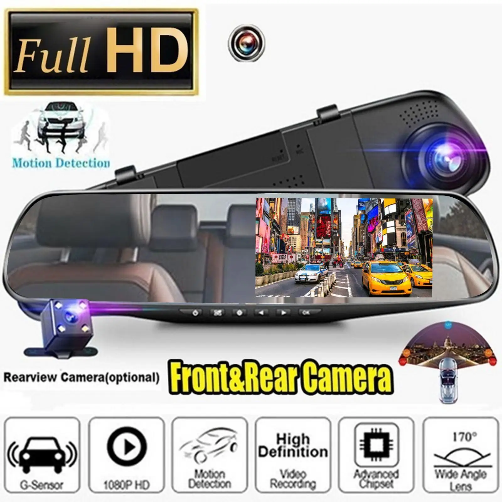 4.3 Inch Car DVR Dash Cam Rearview Mirror Video Auto Rear Dual Degree 1080P Recorder Wide HD Lens Cameras Angle 170 Front Z9N0
4.3 Inch Car DVR Dash Cam Rearview Mirror Video Auto Rear Dual Degree 1080P Recorder Wide HD Lens Cameras Angle 170 Front Z9N0