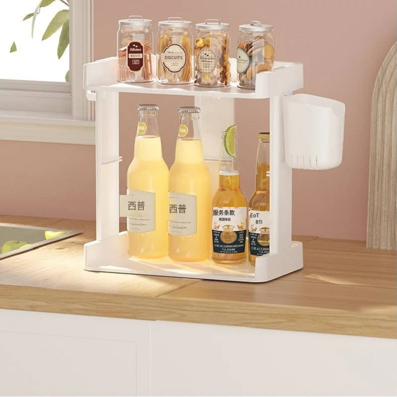 

Seasoning Rack Kitchen Shelving Table Top Multi-Layer Household Seasoning Rack Oil Salt Sauce Vinegar Storage Rack Plastic