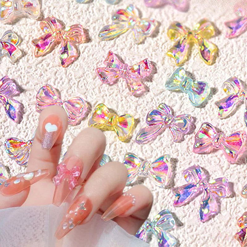 50Pcs 3D Aurora Bow Knot Nail Decoration Shinny Magic Ribbon Nails Art Rhinestone Cute Charms Manicure Jewelry Accessories
50Pcs 3D Aurora Bow Knot Nail Decoration Shinny Magic Ribbon Nails Art Rhinestone Cute Charms Manicure Jewelry Accessories