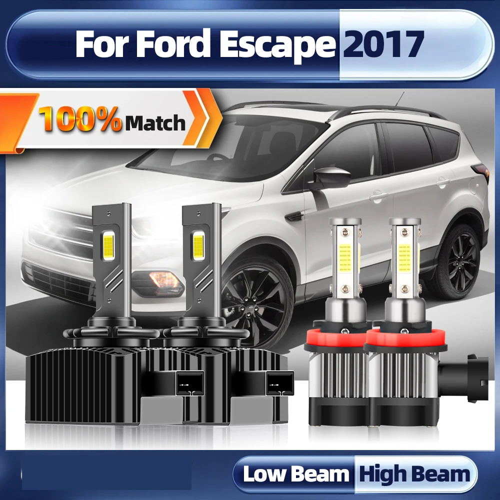 

Led Canbus With Fan Headlight Lights 6000K 360W 60000LM Bulb CSP Chip Lamps H11 D3S Led Fog Lights For Ford Escape 2017