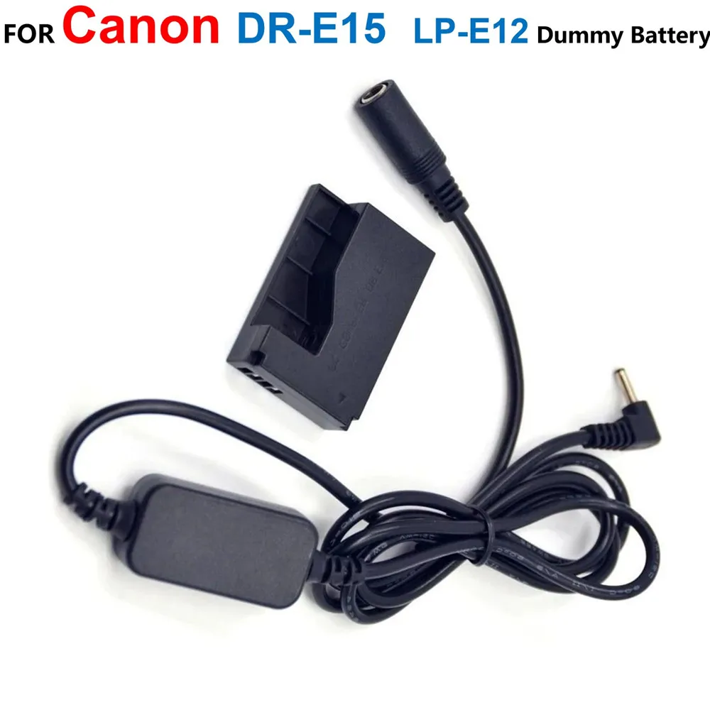 DR-E15 LP-E12 Dummy Battery+ACK-E15 12V-24V Step-Down Power Bank Cable For Canon EOS 100D kiss x7 Rebel SL1 SX70HS Camera
DR-E15 LP-E12 Dummy Battery+ACK-E15 12V-24V Step-Down Power Bank Cable For Canon EOS 100D kiss x7 Rebel SL1 SX70HS Camera
