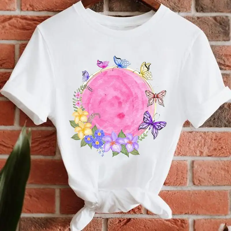 Women Lady O-neck Watercolor Flower Butterfly Short Sleeve T-shirts Tee Fashion Summer Trend Travel Tshirt Top Graphic T-Shirt
Women Lady O-neck Watercolor Flower Butterfly Short Sleeve T-shirts Tee Fashion Summer Trend Travel Tshirt Top Graphic T-Shirt