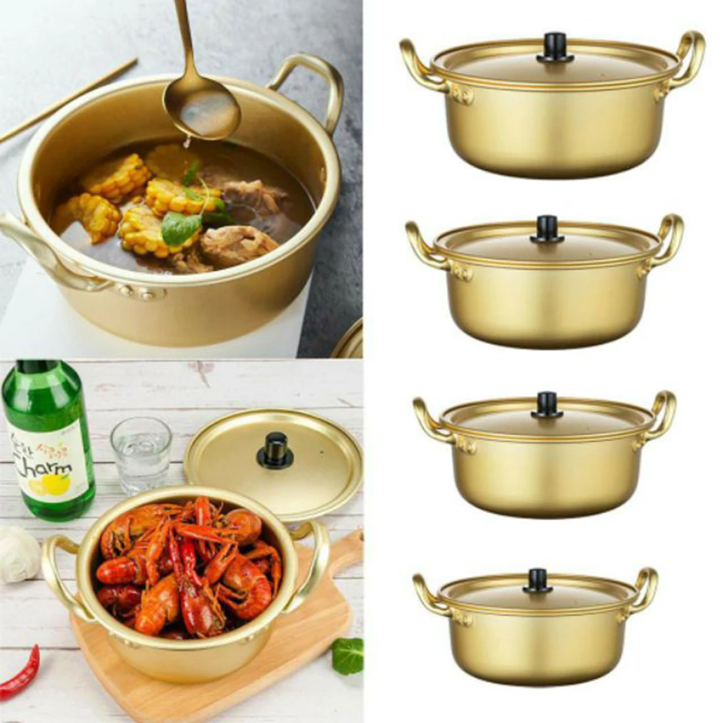 1pc Korean Noodles Pot Golden Aluminum Stockpot Soup Pot With Cover Instantly Fast Heating Instant Noodle Cooking Kitchen Tool
1pc Korean Noodles Pot Golden Aluminum Stockpot Soup Pot With Cover Instantly Fast Heating Instant Noodle Cooking Kitchen Tool