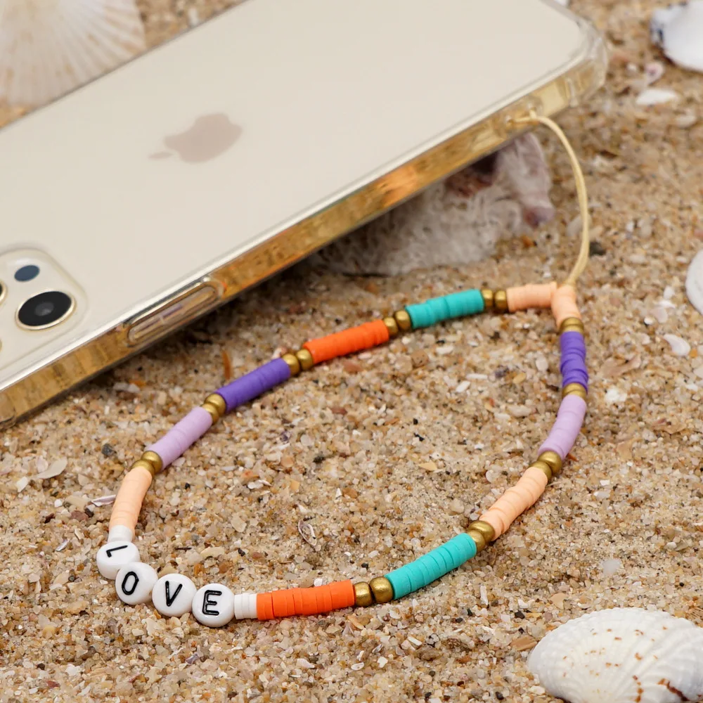 Women's mobile phone chain Minimalist alphabet LOVE Anti-lost chain 4mm Colored soft pottery domestic beads mobile Phone rope
Women's mobile phone chain Minimalist alphabet LOVE Anti-lost chain 4mm Colored soft pottery domestic beads mobile Phone rope