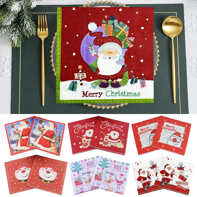 20PCS Santa Claus Printed Paper New Year Napkins For Decoupage Assorted Vintage Crafts For Furniture Christmas Decoration 2022
20PCS Santa Claus Printed Paper New Year Napkins For Decoupage Assorted Vintage Crafts For Furniture Christmas Decoration 2022