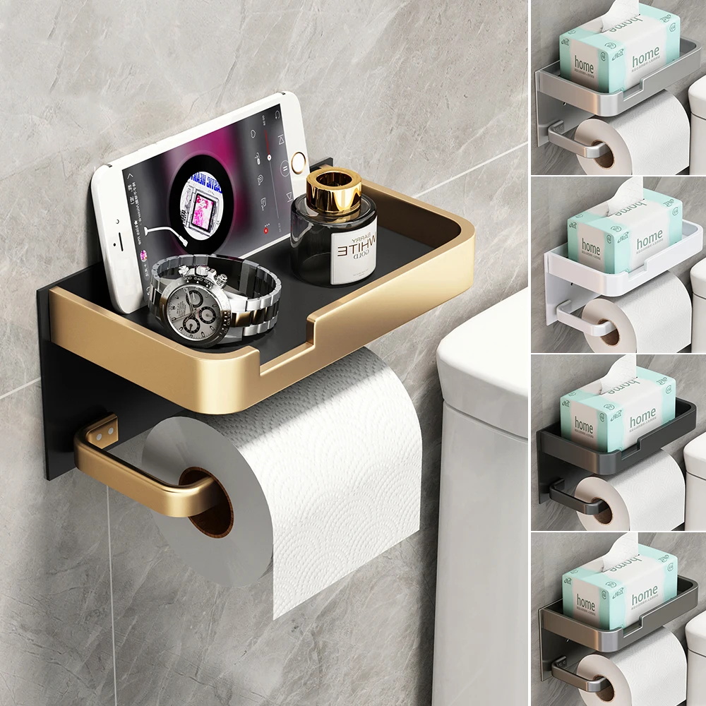 Thick Tissue Holder Wall Mounted Space Aluminum Roll Hanger Phone Rack Toilet Shelf Towel Rack Tissue Box Bathroom Accessories
Thick Tissue Holder Wall Mounted Space Aluminum Roll Hanger Phone Rack Toilet Shelf Towel Rack Tissue Box Bathroom Accessories