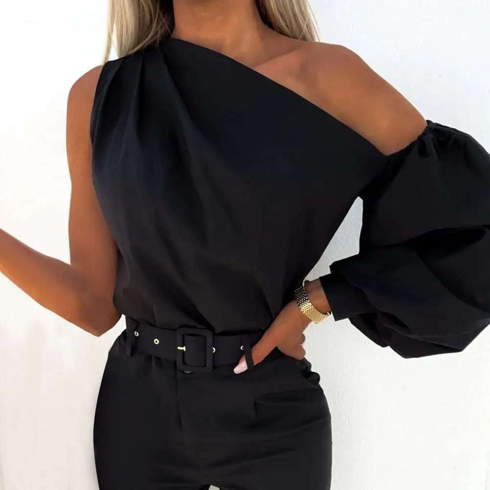 Прочная женская блузка, сексуальная многоцветная женская блузка с одним плечом, повседневный Топ 
Прочная женская блузка, сексуальная многоцветная женская блузка с одним плечом, повседневный Топ