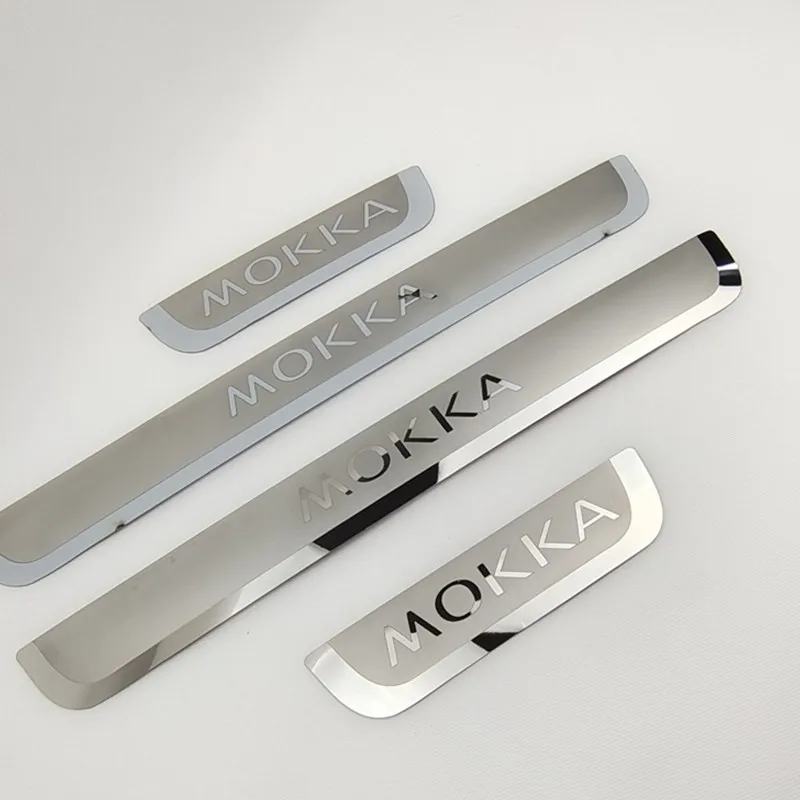 

For Opel Mokka Vauxhall Mokka X 2012-2020 Door Sill Scuff Plate Guard Stainless Steel Kick Pedal Sticker Car Styling Accessories
