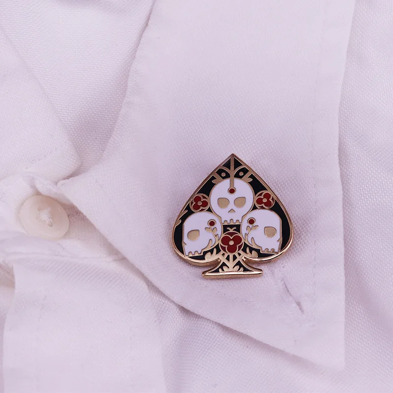 Skull Death Card Ace of Spades Hard Enamel Pin Dark Heart Lapel Pin Badge Beautiful Gothic Art Brooch Golden Metal Badge Jewelry
Skull Death Card Ace of Spades Hard Enamel Pin Dark Heart Lapel Pin Badge Beautiful Gothic Art Brooch Golden Metal Badge Jewelry