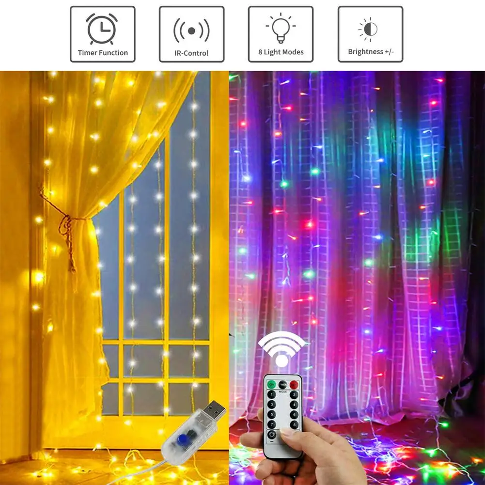 3M LED Curtain Garland on The Window USB Power Fairy Lights Festoon with Remote New Year Garland Led Lights Christmas Decoration
3M LED Curtain Garland on The Window USB Power Fairy Lights Festoon with Remote New Year Garland Led Lights Christmas Decoration