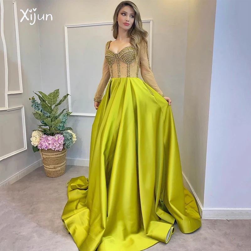 Xijun Beading Yellow A Line Prom Dresses Sheer Illusion Sweetheart Long Evening Gowns For Women 2022 Full Sleeves Party Dress
Xijun Beading Yellow A Line Prom Dresses Sheer Illusion Sweetheart Long Evening Gowns For Women 2022 Full Sleeves Party Dress