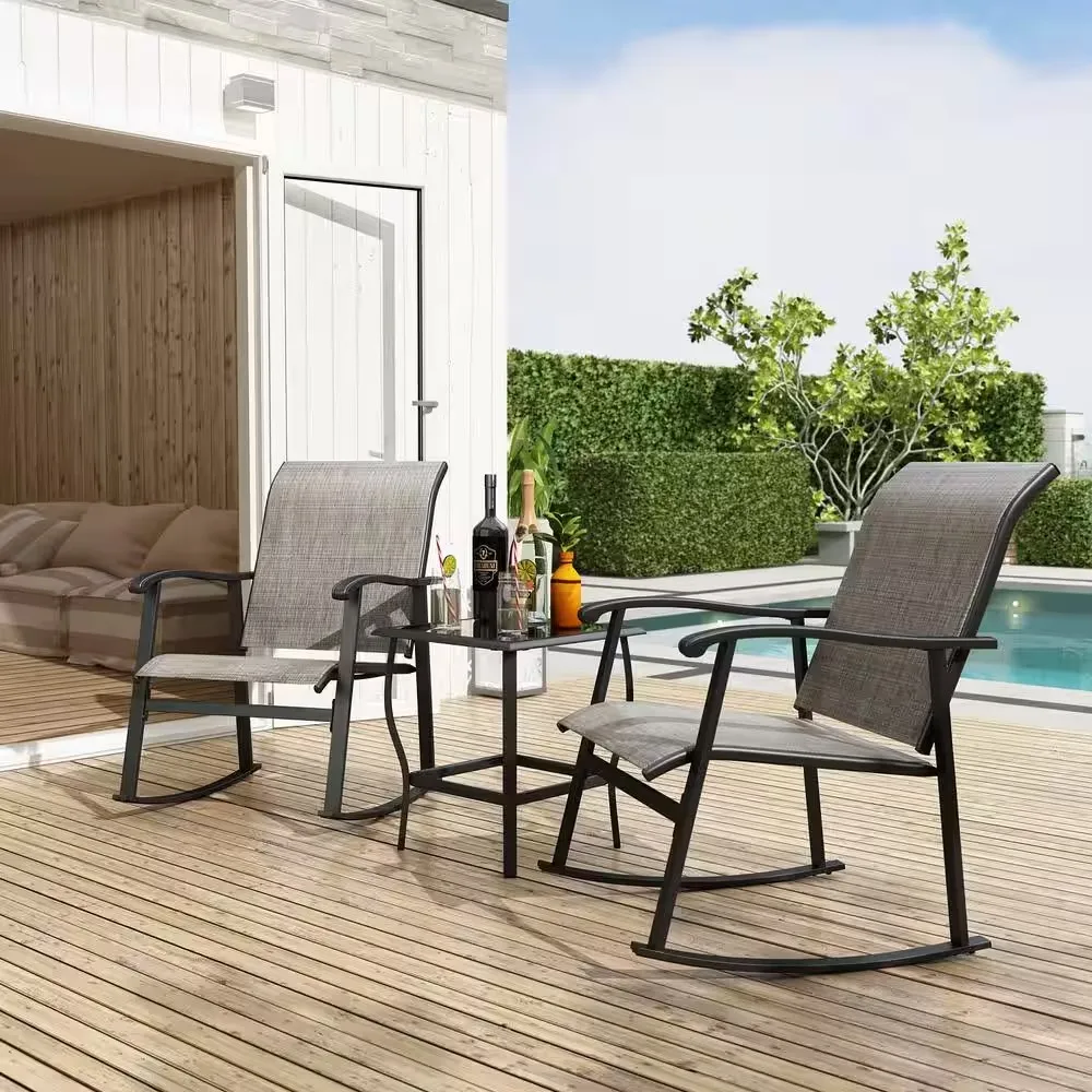 FUFU&GAGA Metal Frame Textilene Chair Seat Set Rocking Chair with Table in Gray or Blue ( 2 Piece)
FUFU&GAGA Metal Frame Textilene Chair Seat Set Rocking Chair with Table in Gray or Blue ( 2 Piece)